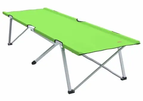 Pat Camping Pliabil Verde închis Metal, Poliester O persoană - 2/5