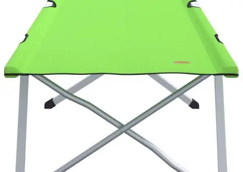 Pat Camping Pliabil Verde închis Metal, Poliester O persoană - 3/5