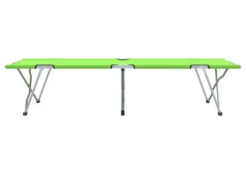 Pat Camping Pliabil Verde închis Metal, Poliester O persoană - 5/5