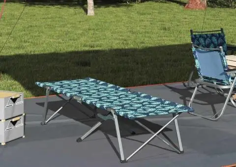 Pat pliabil pentru camping cu geantă de transport model de frunze 600D Oxford - 1/5