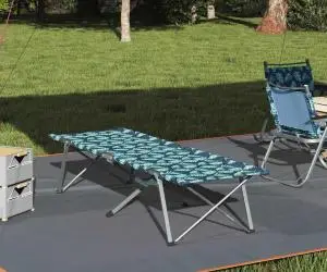 Pat pliabil pentru camping cu geantă de transport model de frunze 600D Oxford