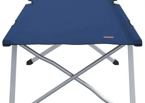 Set de pat pliabil pentru camping Albastru Material textil și metal - 4/5