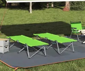 Pat pliabil de camping Verde închis