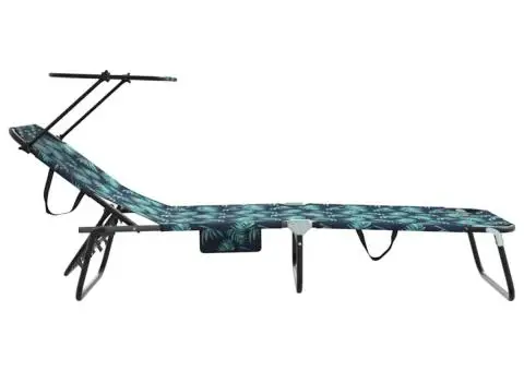 Șezlong pliabil cu imprimeu cu frunze din țesătură Oxford 600D - 5/5