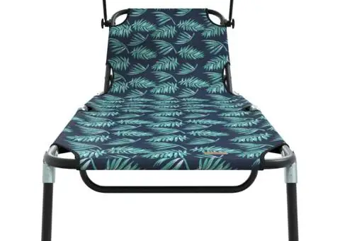 Șezlonguri pliabile 2 pcs cu print cu frunze din țesătură Oxford 600D - 5/5