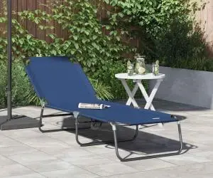 vidaXL Șezlong pliabil portabil Albastru 600D Oxfor Fabric