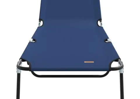 Șezlong pliabil portabil Albastru 600D Oxfor Fabric - 4/5