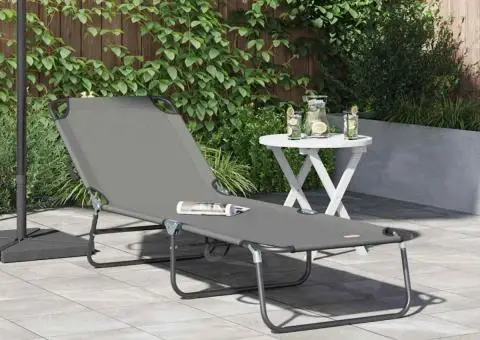 Lounge pliabil portabil Gri din material Oxford 600D - 1/5