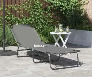 vidaXL Lounge pliabil portabil Gri din material Oxford 600D