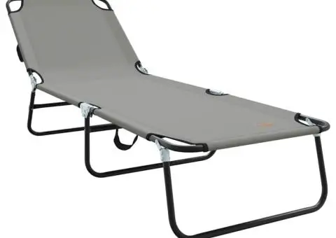 Lounge pliabil portabil Gri din material Oxford 600D - 2/5