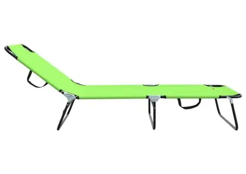Șezlong pliabil portabil verde din țesătură Oxford 600D - 5/5