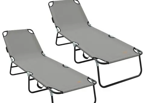 Șezlong pliabil 2 pcs Portabil Gri 600D Fabric Oxford - 2/5