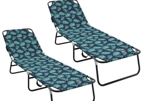 Șezlong pliabil 2 piese Model cu frunze Țesătură Oxford 600D - 2/5