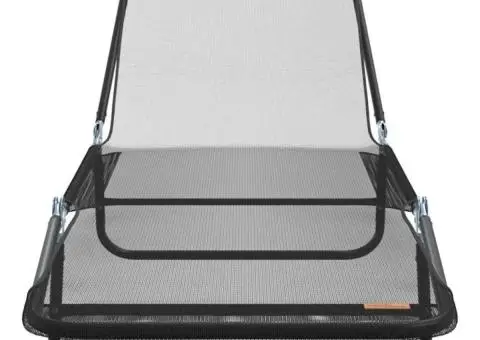 Șezlong pliabil cu suport pentru cap Negru Textilenă - 4/5