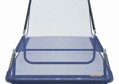 Șezlong pliabil cu suport pentru cap bleumarin Textilenă - 4/5