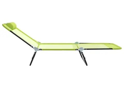 Șezlong pliabil cu suport pentru cap Verde Textilene - 5/5