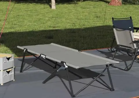 Pat pliabil cu geantă de transport Gri Țesătură Oxford 600D - 1/5