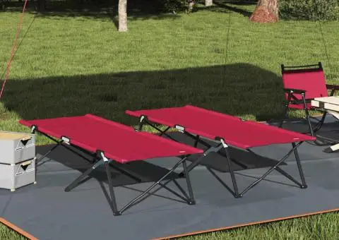 Paturi solare pliabile cu genți 2 pcs Roșu 600D Oxford Fabric - 1/5