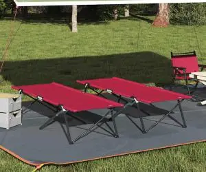 vidaXL Paturi solare pliabile cu genți 2 pcs Roșu 600D Oxford Fabric