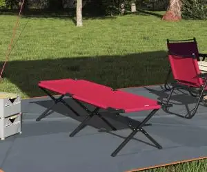 vidaXL Pat Pliabil de Soare cu Geantă Roșie 600D Oxford Fabric
