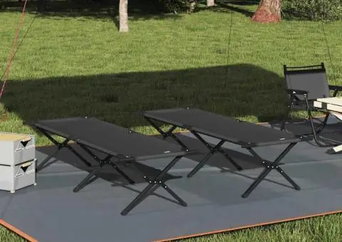 Paturi pliabile pentru soare 2 piese cu geantă de transport Negru 600D Oxford - 1/5