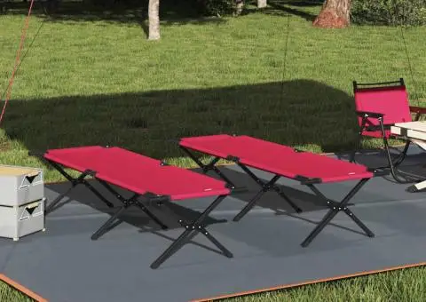 Paturi de soare pliabile 2 buc cu rucsac Roșu din țesătură Oxford 600D - 1/5