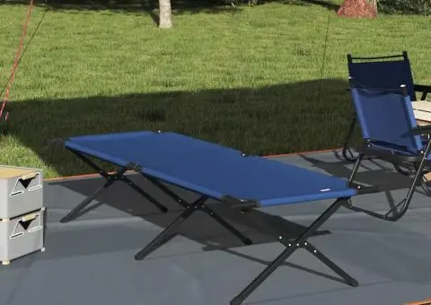 Pat pliabil pentru soare cu geantă de transport Albastru 600D Oxford Fabric - 1/5