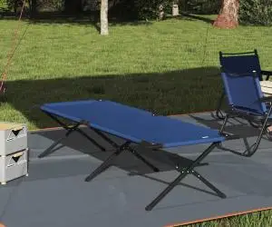 vidaXL Pat pliabil pentru soare cu geantă de transport Albastru 600D Oxford Fabric