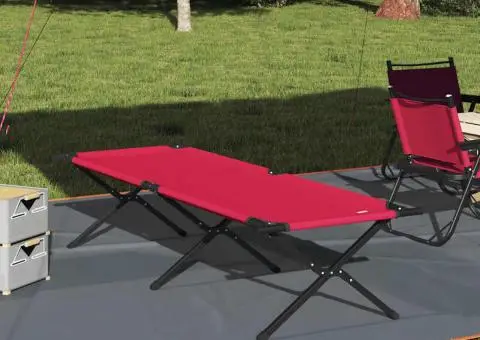 Pat de soare pliabil cu geantă de transport Roșu 600D Oxford - 1/5