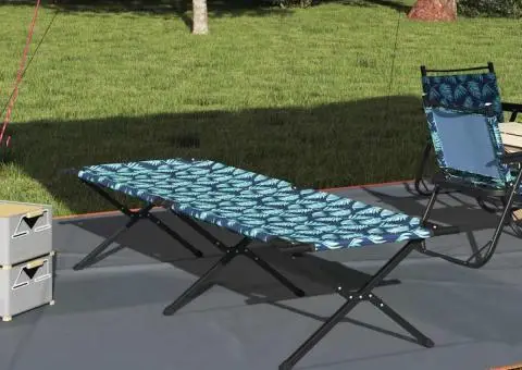 Pat pliabil cu husă, model cu frunze, țesătură Oxford 600D - 1/5