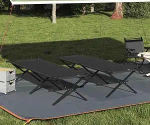vidaXL Paturi de soare pliabile 2 pcs cu geantă de transport Negru 600D Oxford