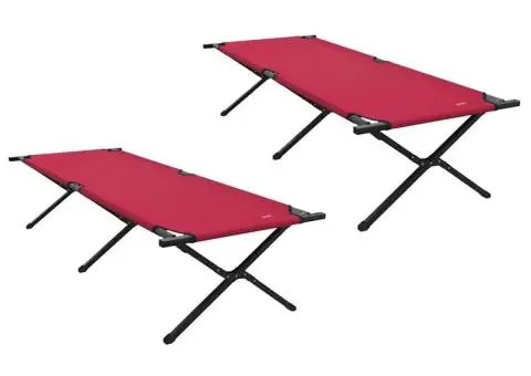 Paturi Pliabile pentru Soare 2 piese cu Geantă de Transport Roșu 600D Oxford - 2/5