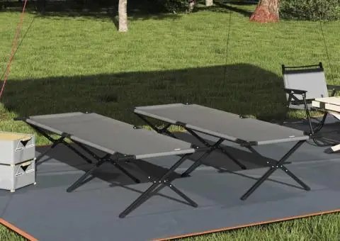 Paturi pliabile pentru soare 2 buc cu rucsac Gri 600D Țesătură Oxford - 1/5