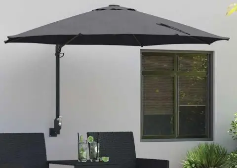 Parasol de Grădină Montat pe Perete Antracit 250 cm - 1/5