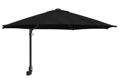 Parasol de grădină montat pe perete, , negru, 250 cm - 2/5