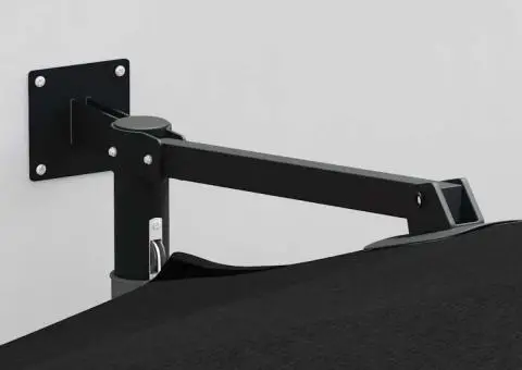 Parasol de grădină montat pe perete, , negru, 250 cm - 3/5