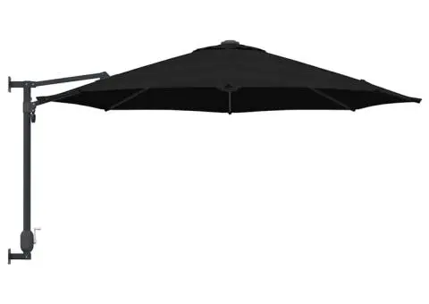 Parasol de grădină montat pe perete, , negru, 250 cm - 5/5