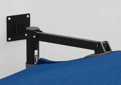 Parasol de grădină, montat pe perete, albastru, de 250 cm, de la . - 3/5