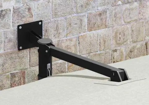 Parasol de grădină fixat pe perete , nisip, 247 cm - 3/5