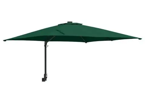 Parasol de Grădină VideXL, Verde, 247 cm, Montat pe Perete - 2/5