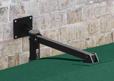 Parasol de Grădină VideXL, Verde, 247 cm, Montat pe Perete - 3/5