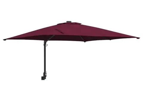 Parasol de grădină pe perete , roșu Bordeaux, 247 cm - 2/5