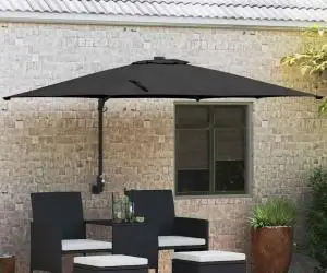 vidaXL Parasol de grădină montat pe perete , negru, 247 cm