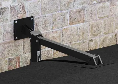 Parasol de grădină montat pe perete , negru, 247 cm - 3/5