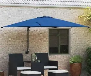 vidaXL Parasol Montat pe Perete în Albastru Azure, 247 cm
