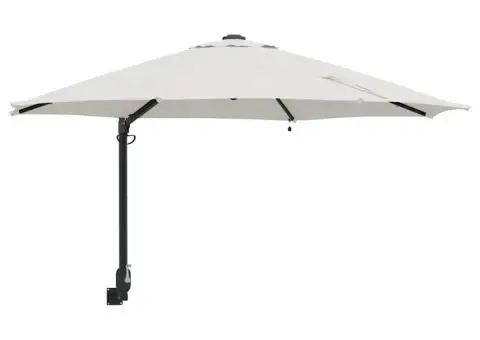 Umbrelă de Grădină Montată pe Perete cu LED-uri Bej de 248 cm - 2/5