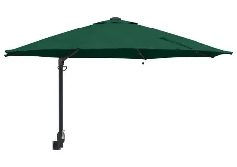 Umbrela de grădină cu LED-uri, Verde, 248 cm - 2/5