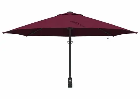 Parasol de grădină montat pe perete cu LED-uri roșu Bordeaux, 248 cm - 4/5