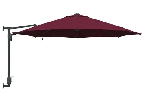 Parasol de grădină montat pe perete cu LED-uri roșu Bordeaux, 248 cm - 5/5