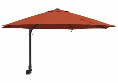 Parasol de Grădină Montat pe Perete cu LED-uri, Terracotta, 248 cm - 2/5
